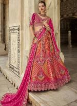 Banarasi Silk Multi Color Bridal Wear Zarkan Work Lehenga Choli